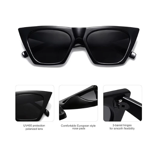 SOJOS Oversized Square Cateye Polarized Sunglasses for Women Men Big Trendy Sunn