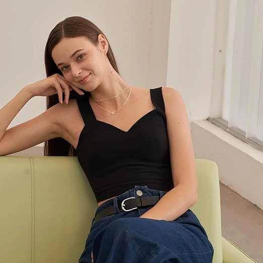 Tewiky Diamond Necklaces for Women, Dainty Gold Necklace 14k Gold Plated Long La