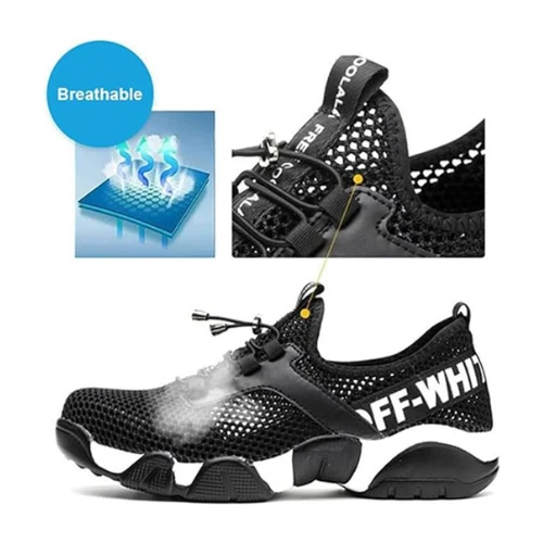 DUCHIC Indestructible Steel Toe Shoes Men Women Work Safety Shoes Slip Resistant