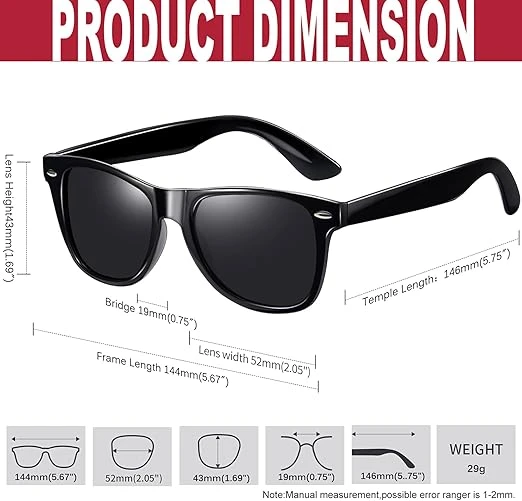 KANASTAL Polarized Sunglasses Men, Fashion Square Sun Glasses Women, Classic Sha