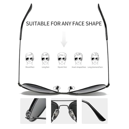 Joopin Polarized Sunglasses for Men Women, Classic Metal Shades With Spring Hing