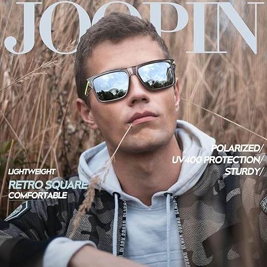 Joopin Sunglasses for Men Women, Polarized Vintage Square Sun Glasses Lightweigh