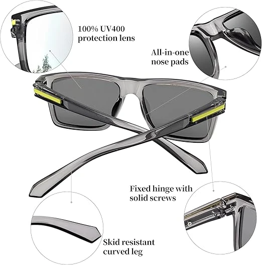 Joopin Sunglasses for Men Women, Polarized Vintage Square Sun Glasses Lightweigh