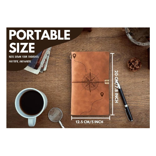 InnoBeta Refillable Leather Journal Travelers Notebook 7x5 Inches, Travel Diary 