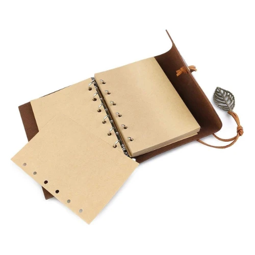 Pu leather cover notebook to write diary, spiral blank string daily notepad, lin