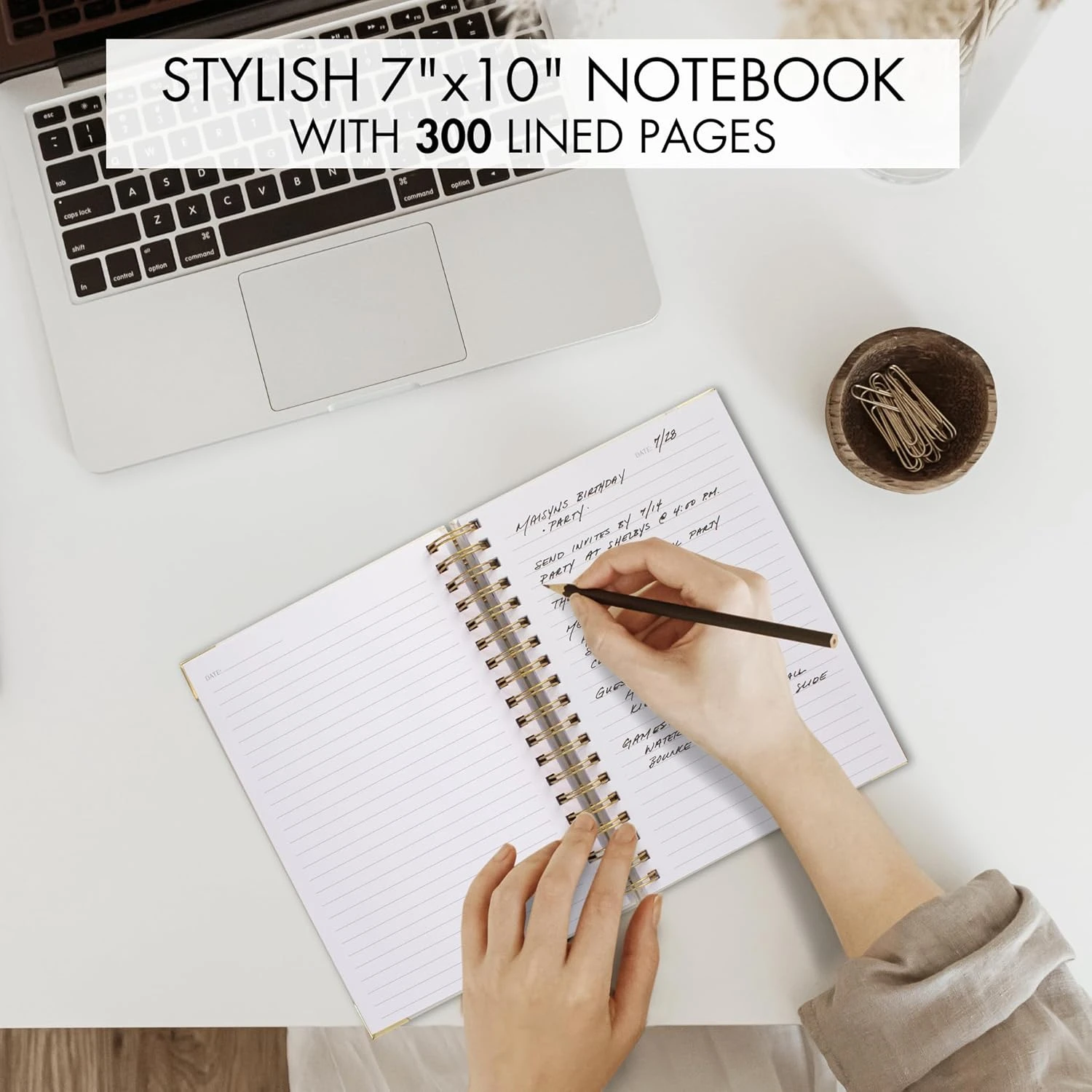 Aesthetic Thick Spiral Notebook Journal For Women in B5 Format - Modern Linen Ha