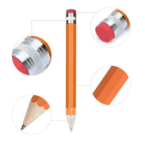 BUSHIBU Wooden Jumbo Pencils for Prop/Gifts/Decor - 14 Inch Funny Big Novelty Pe