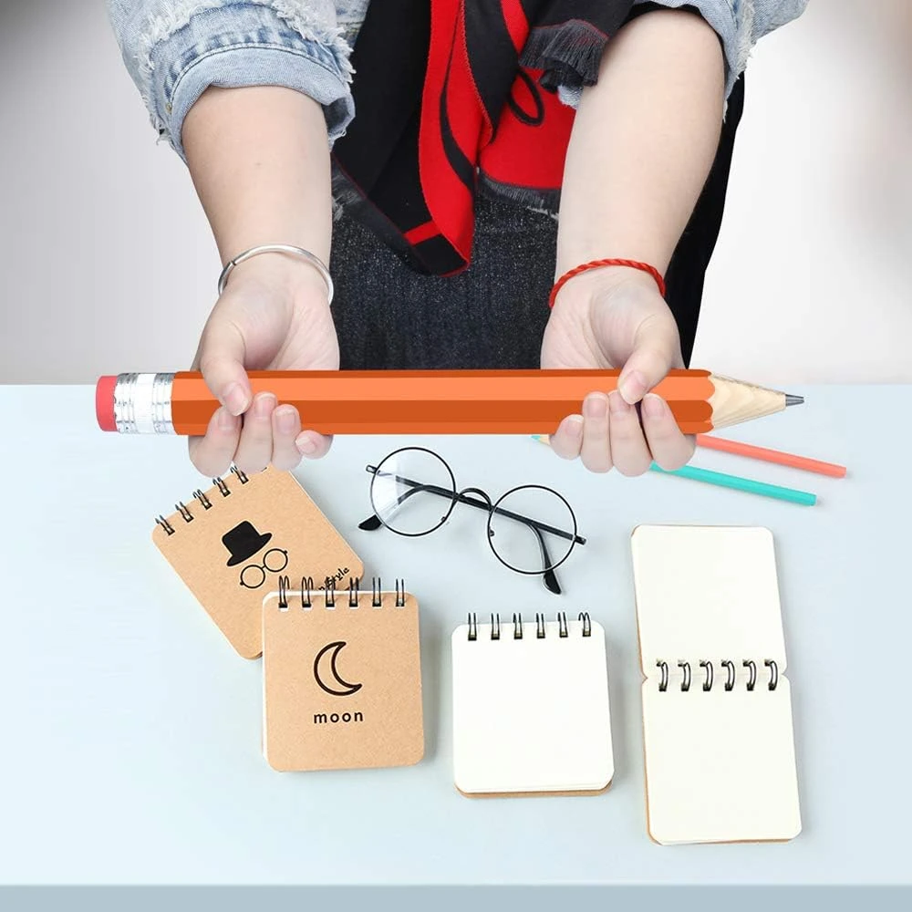 BUSHIBU Wooden Jumbo Pencils for Prop/Gifts/Decor - 14 Inch Funny Big Novelty Pe