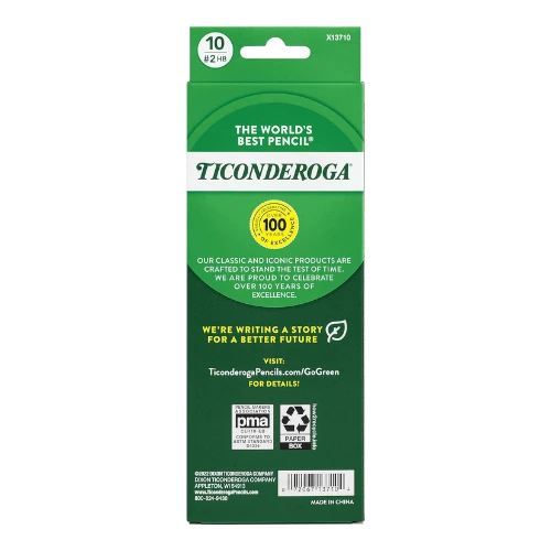 Ticonderoga Pencils, Wood-Cased, Pre-Sharpened, 2 HB Soft, Pastel, 10 Count