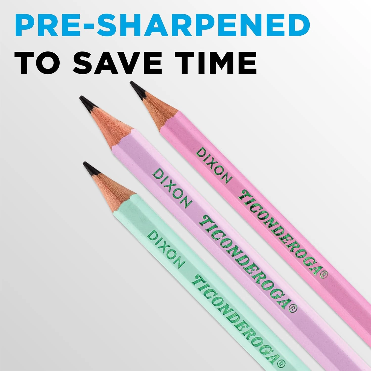 Ticonderoga Pencils, Wood-Cased, Pre-Sharpened, 2 HB Soft, Pastel, 10 Count