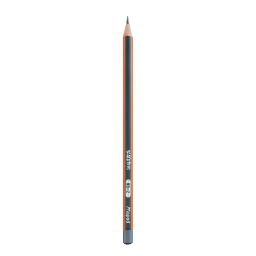 Maped Black'Peps HB - Wooden Pencils (HB, Black, Orange) Pack of 1