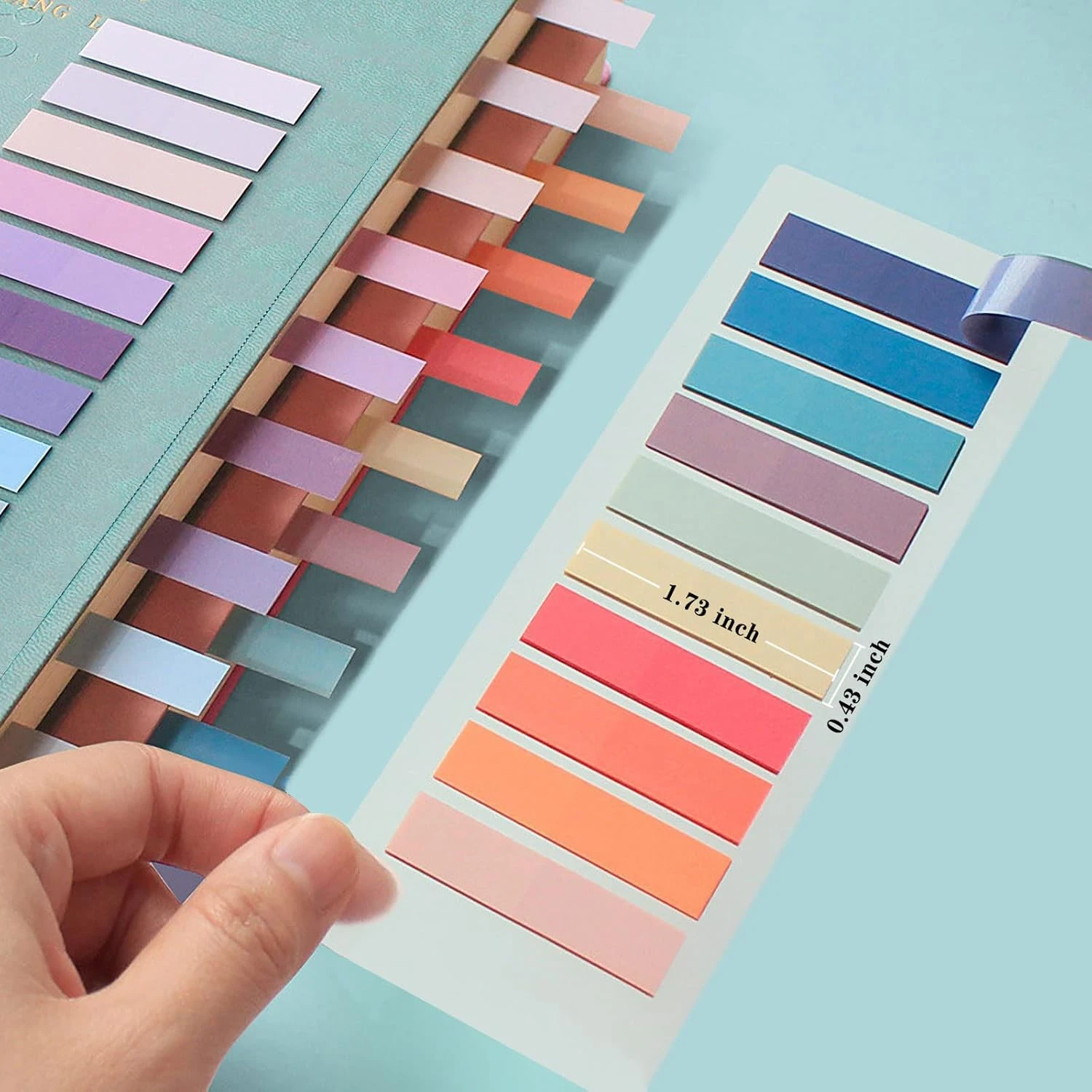 ELII 1200pcs Page Markers,Morandi Sticky Note Tabs Colored Writable and Repositi