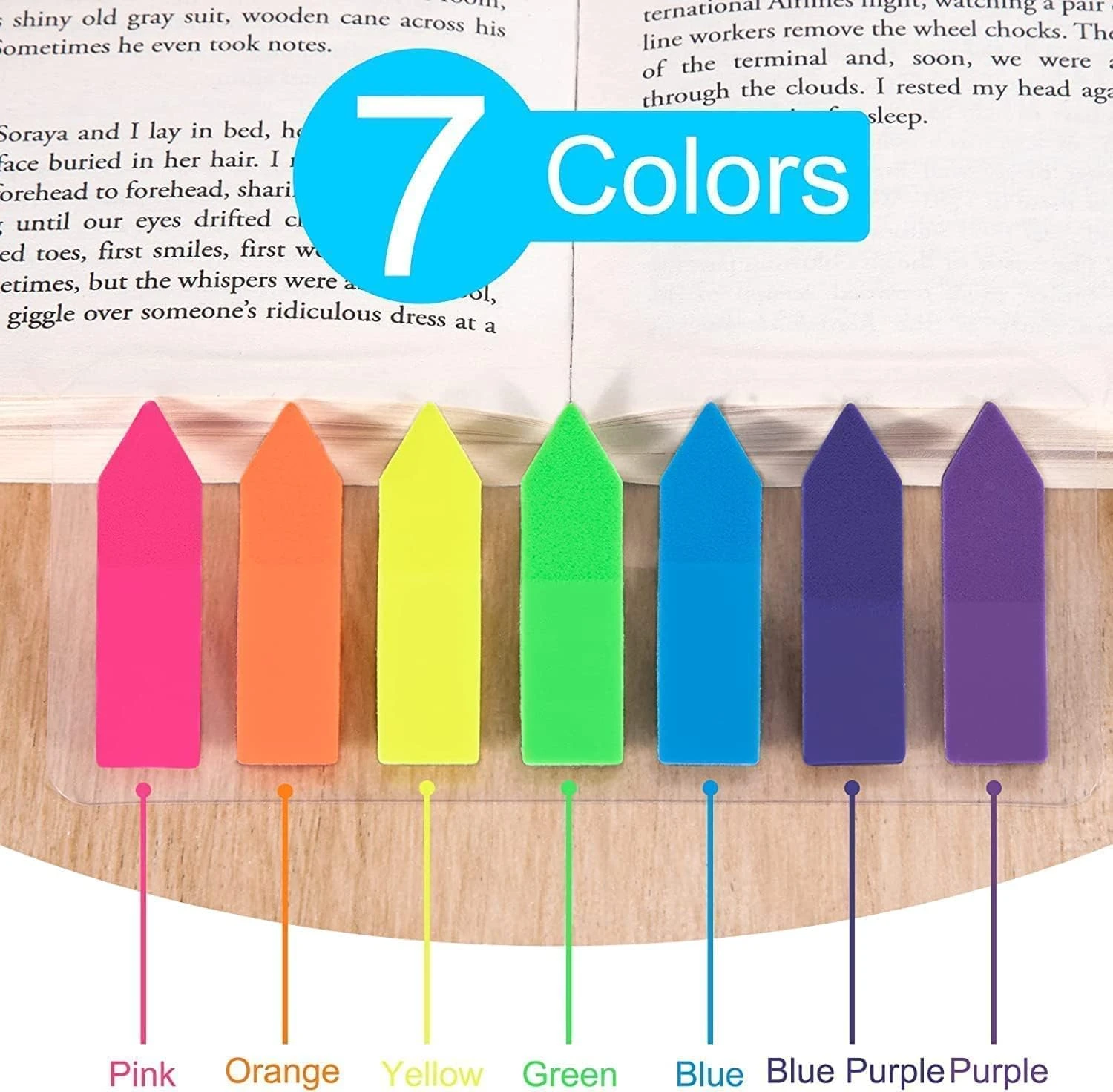 MARKQ 175 Pcs Arrow Page Markers, Post-It Sticky Notes Tab, Index Tab Flags for 