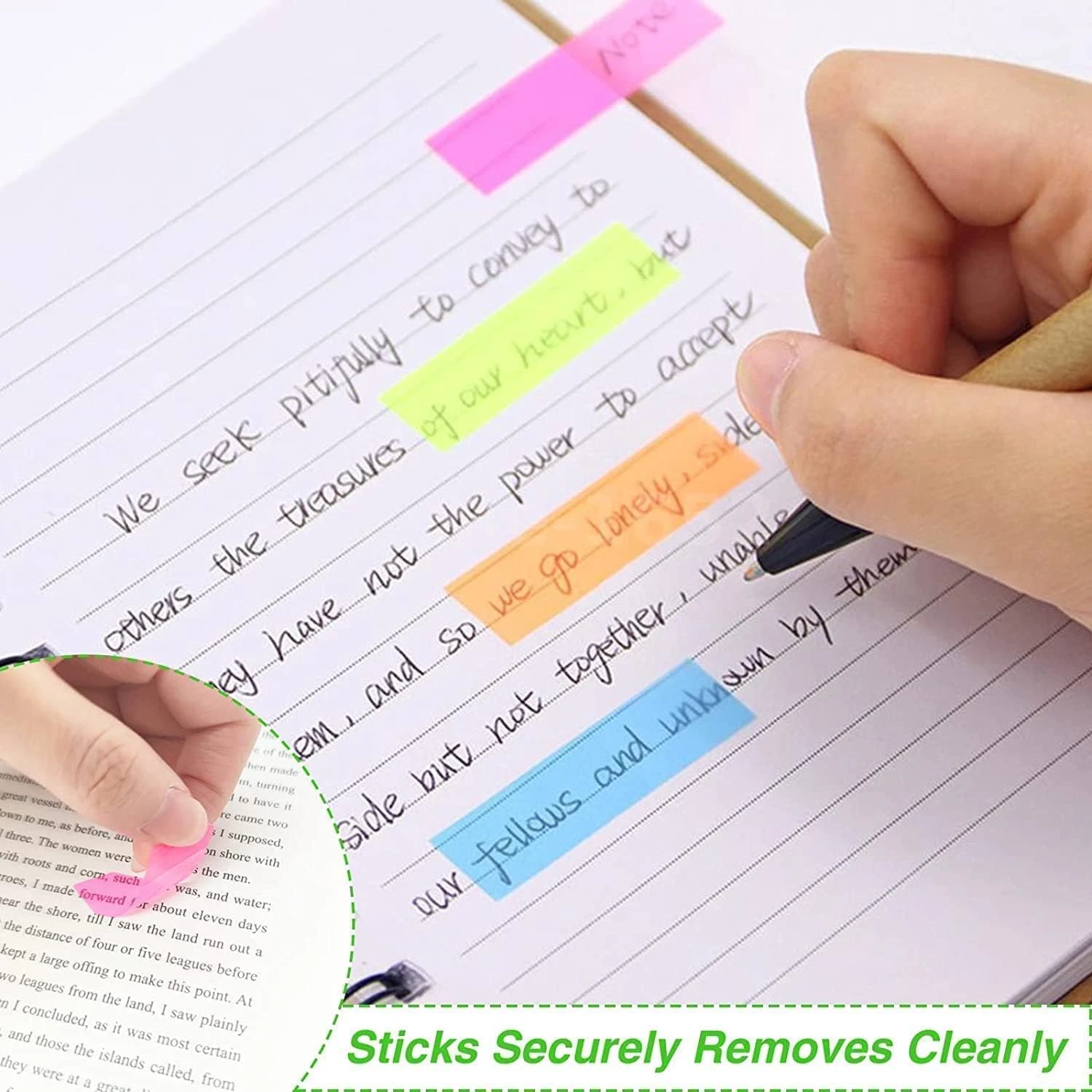 MARKQ 175 Pcs Arrow Page Markers, Post-It Sticky Notes Tab, Index Tab Flags for 