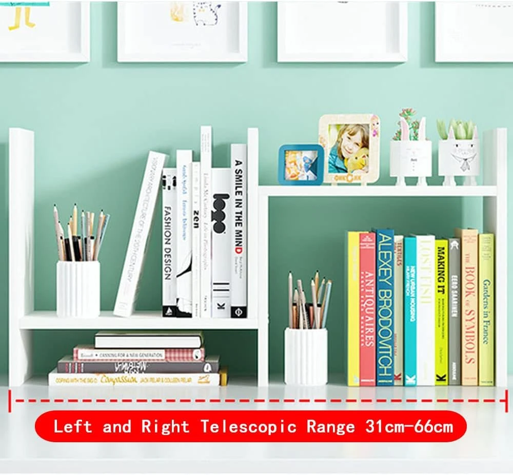 NeoStyle Desk Shelf Organizer,Desktop Bookshelf,Adjustable Wood Office Storage R