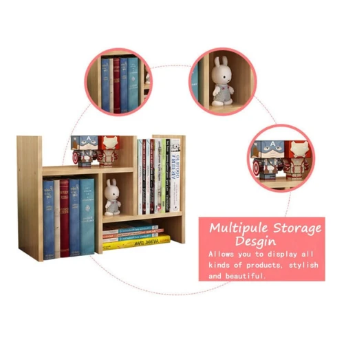 NeoStyle Desk Shelf Organizer,Desktop Bookshelf,Adjustable Wood Office Storage R