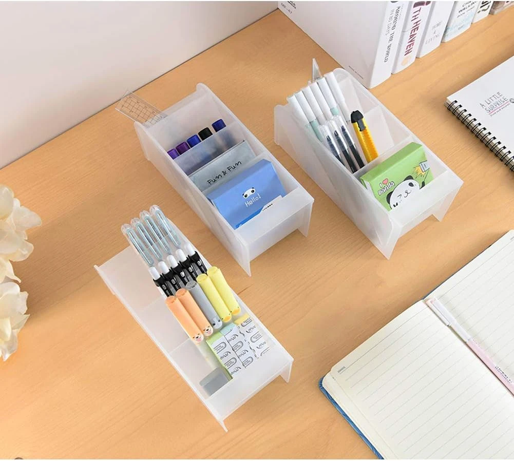 Marbrasse 3 Pcs Big Desk Organizer- Pen Organizer Storage for Office, School, Ho