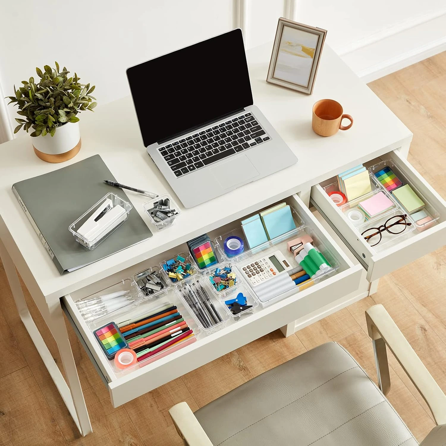 Lifewit 25 PCS Drawer Organiser Set Clear Plastic Desk Organizer Drawer Dividers