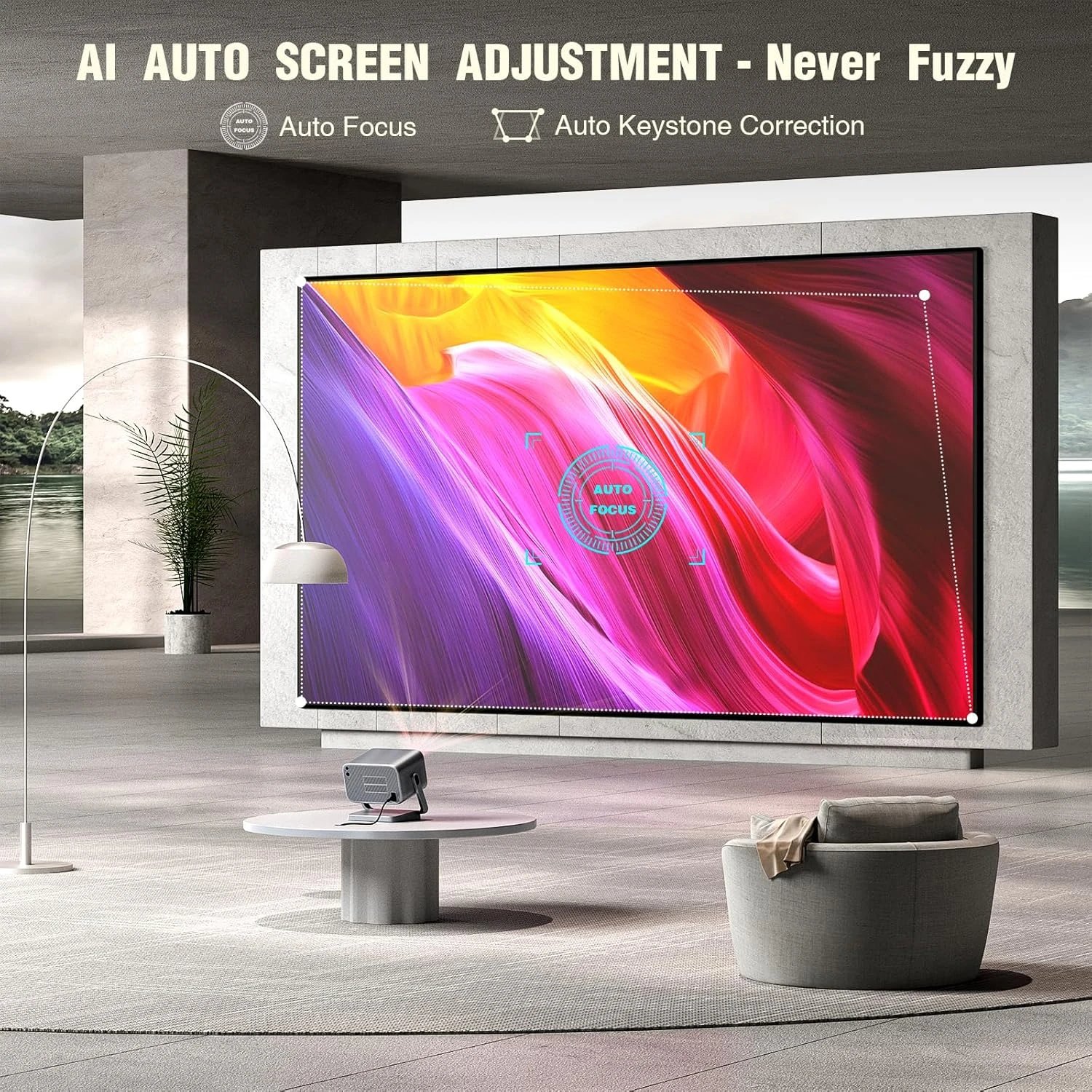 【Netflix Officially & Dolby Audio】Smart Projector 4K, Auto Focus & Keystone, VOP