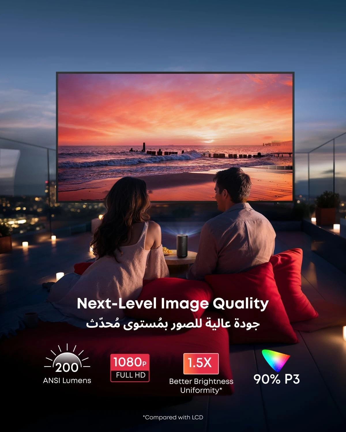 NEBULA Capsule 3 1080p Mini Projector, Smart 200 ANSI-Lumen Portable Projector w