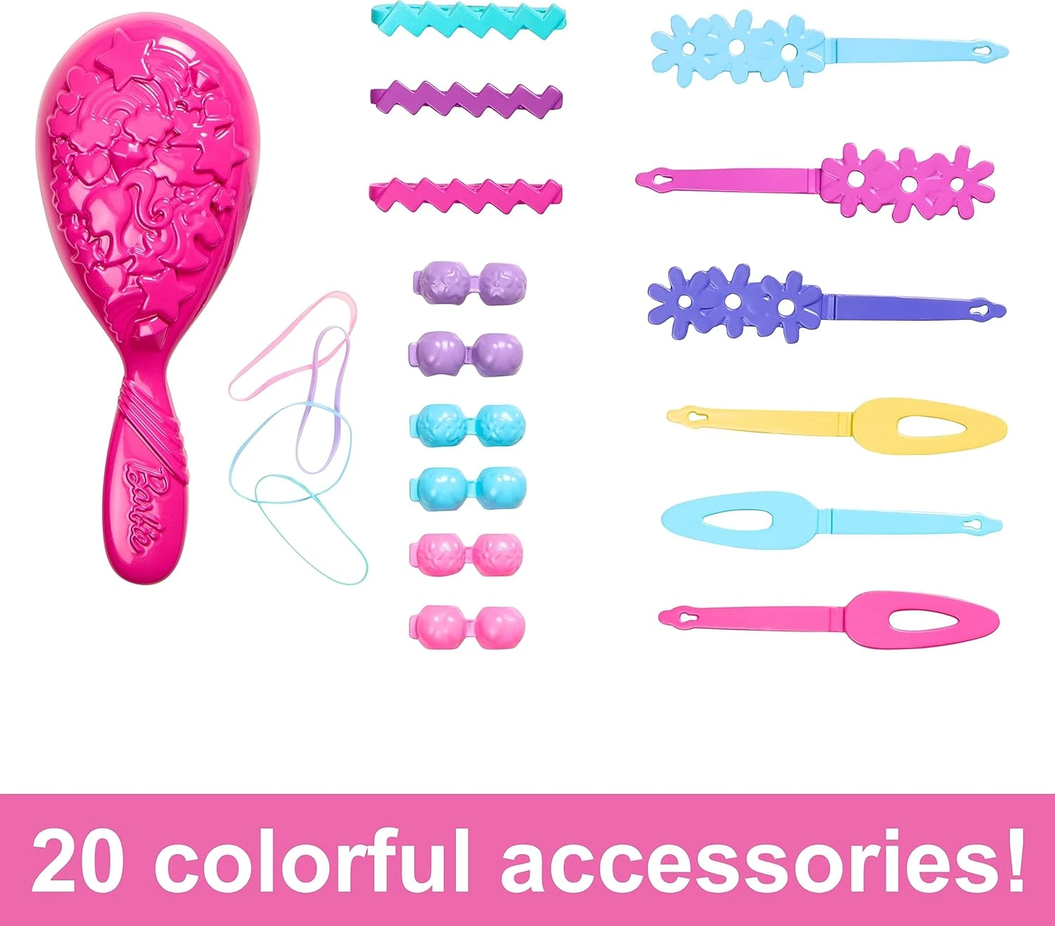 Barbie Doll Styling Head, Blond Hair with 20 Colorful Accessories