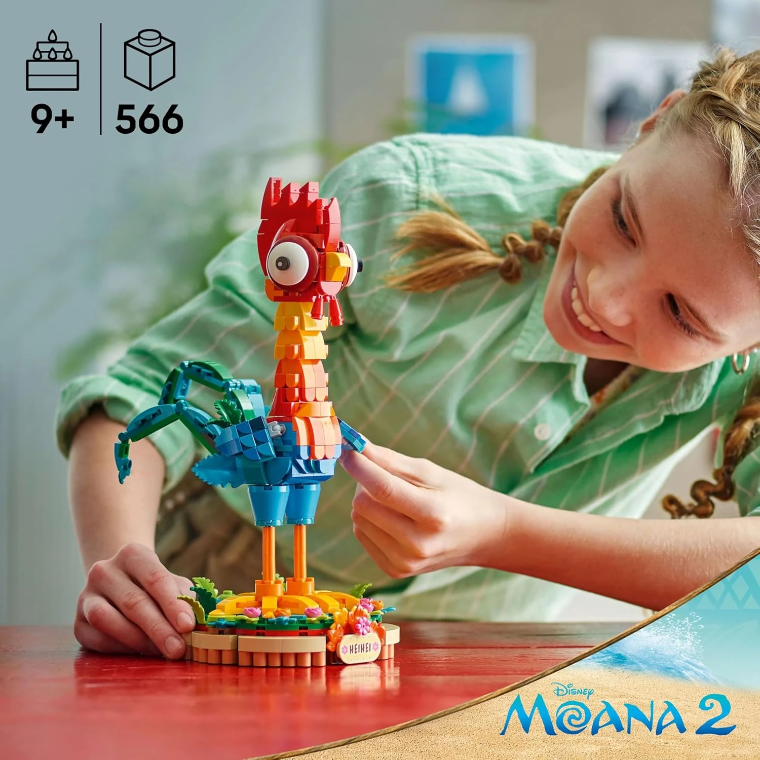 LEGO ǀ Disney Moana 2 Heihei Buildable Animal Toy - Chicken Figure with rotating