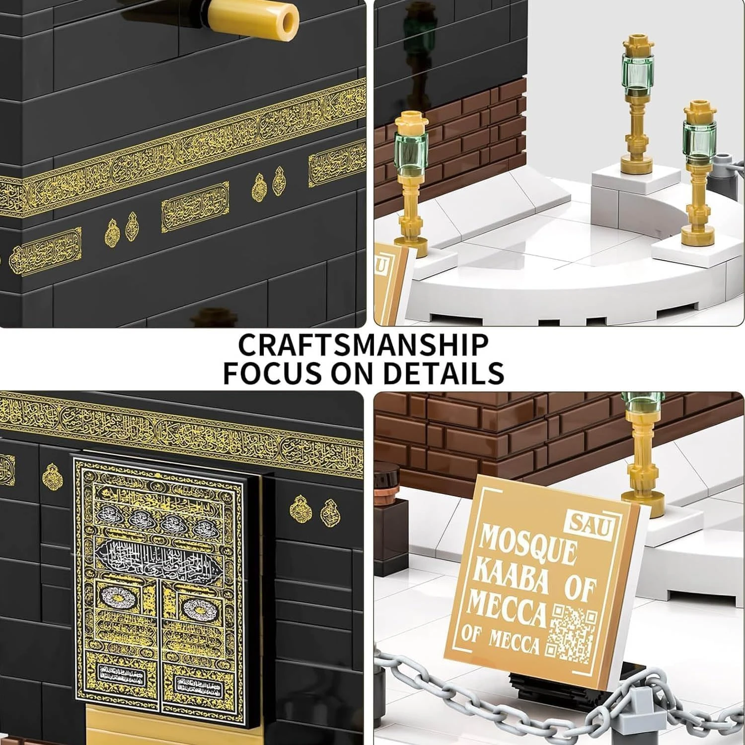 Kaaba Bricks Islamic Toy Building Blocks with 446pcs Bricks for Famous Kaabaa Bu