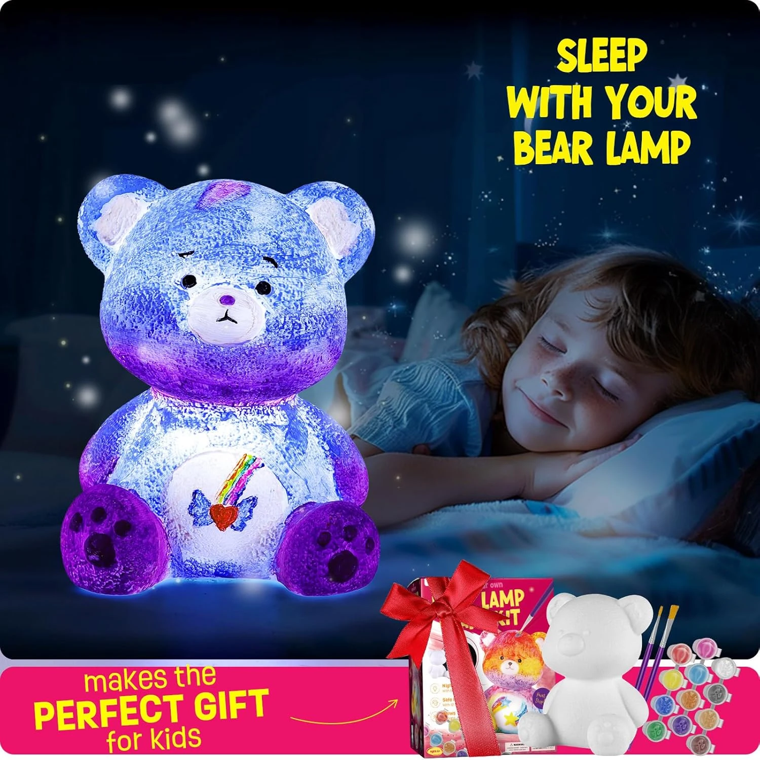 LAOESE Paint Your Own Bear Lamp Kit, Art Supplies Arts & Crafts Kit, Painting ki
