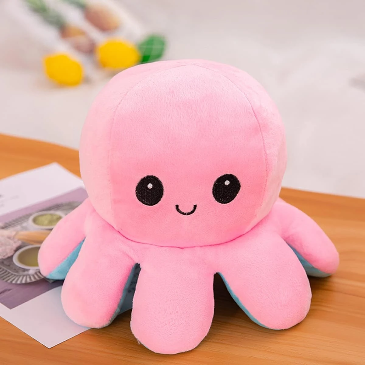 ECVV Reversible Octopus Plush Doll Baby Reversible Plushie Stuffed Animal Cute O