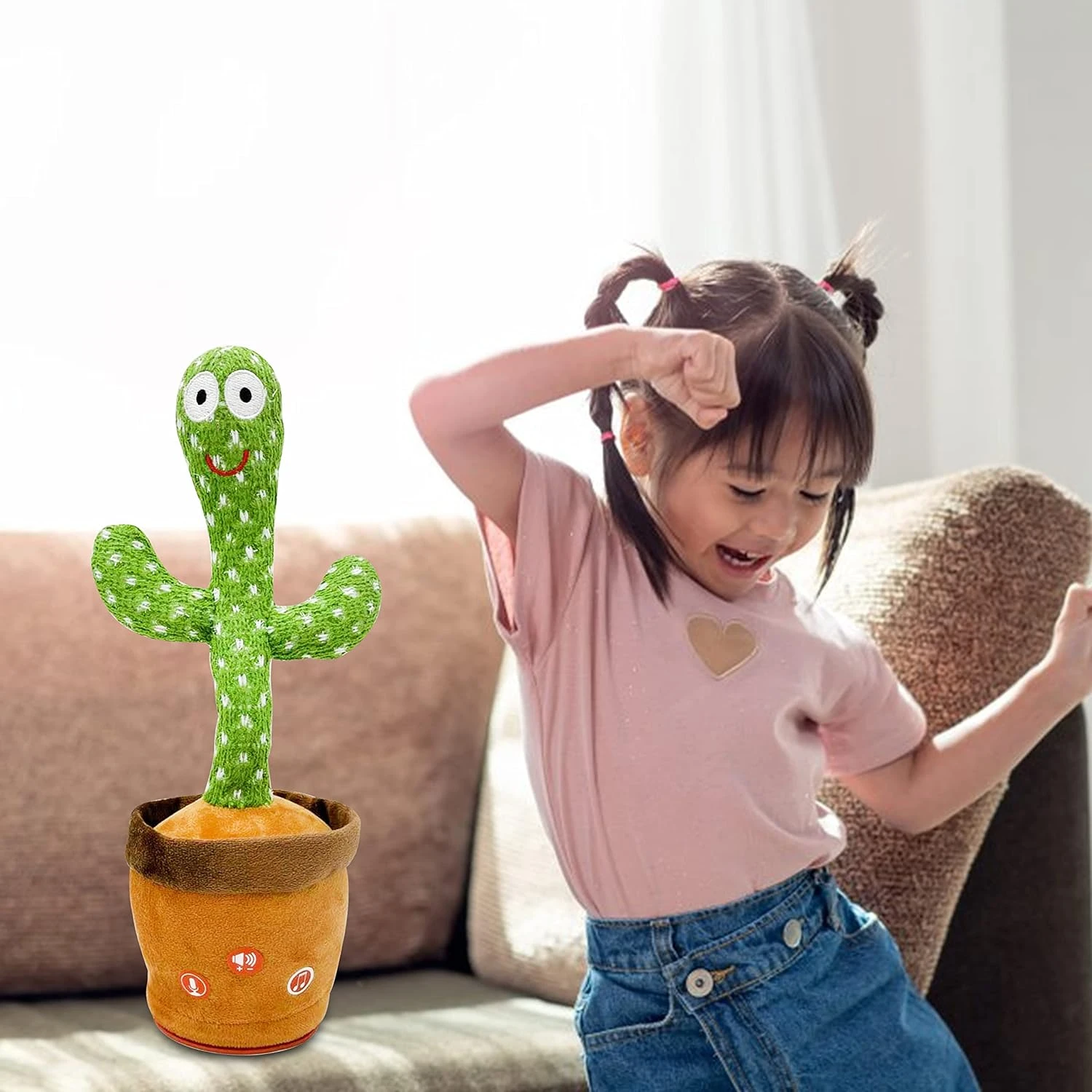 Ava's Toys Volume Control Dancing Cactus- Voice Recorder Baby Toys- Talking and 