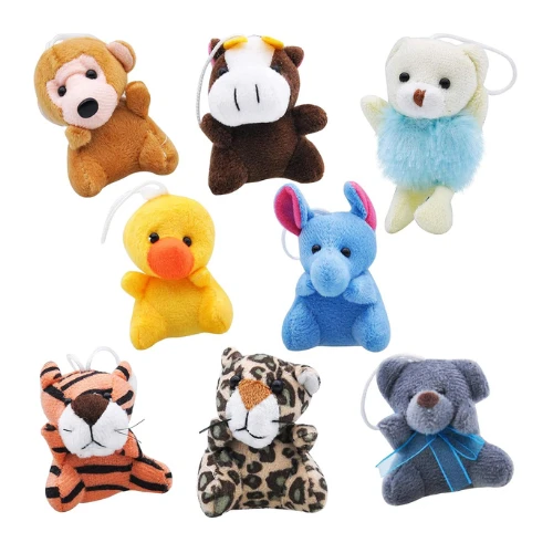JOYIN Toy 24 Pack Mini Animal Plush Toy Assortment (24 Units，7.6cm) Animals Keyc
