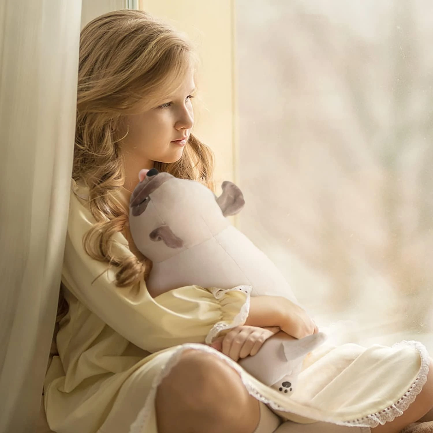 Spring Country Bulldog Plush Toy, 20" Stuffed Animal Throw Plushie Pillow Doll, 