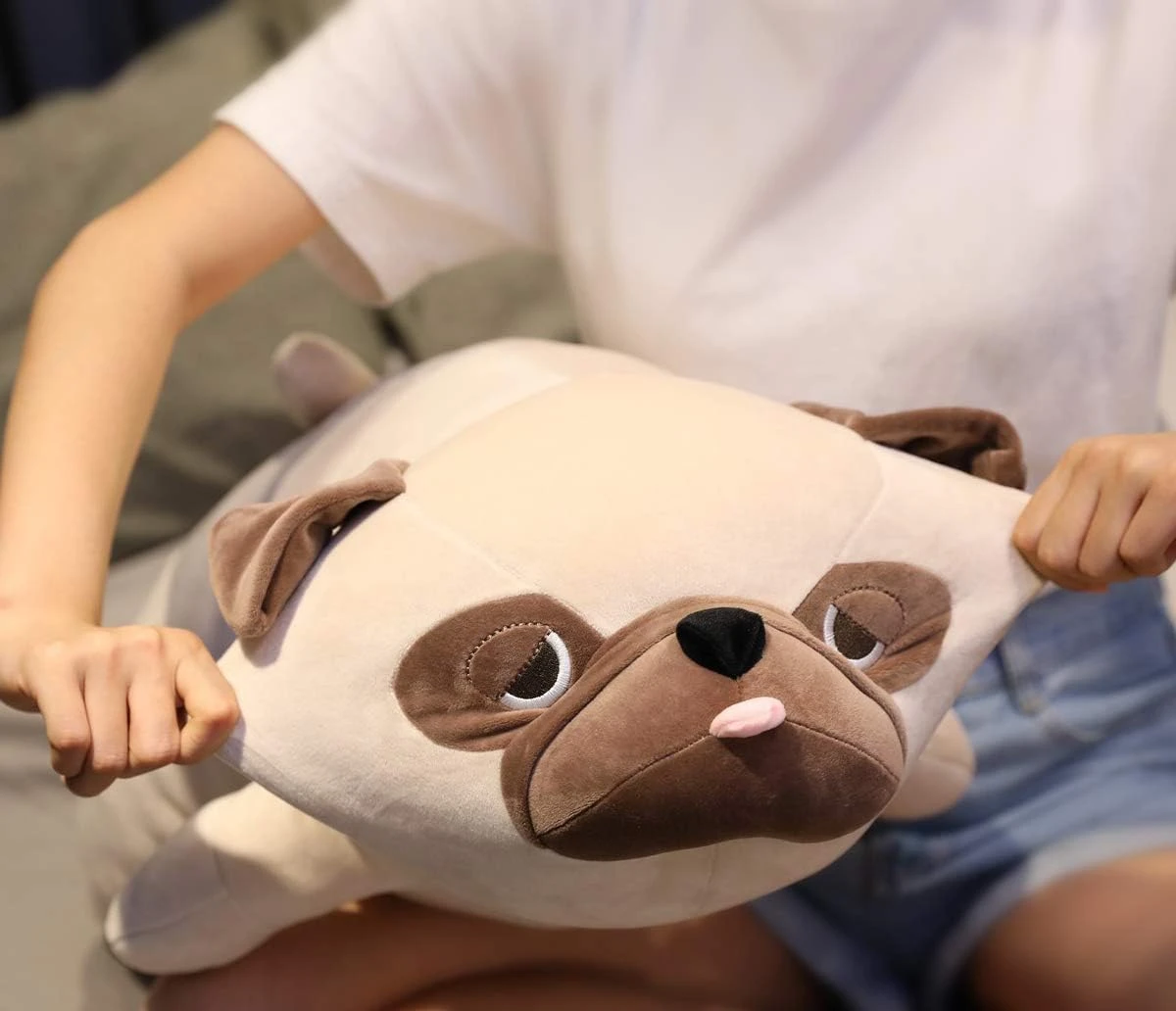 Spring Country Bulldog Plush Toy, 20" Stuffed Animal Throw Plushie Pillow Doll, 