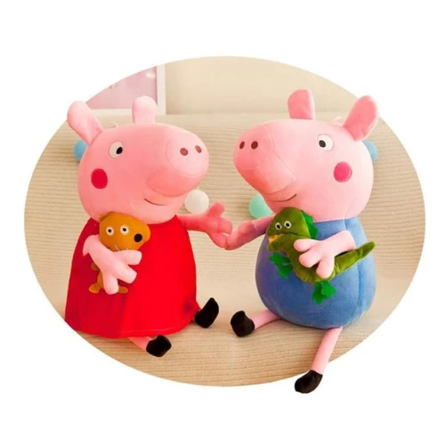 AM ANNA 4Pcs/set Peppa Pig Stuffed Plush Toy 25/30cm Peppa George Pig Family Par