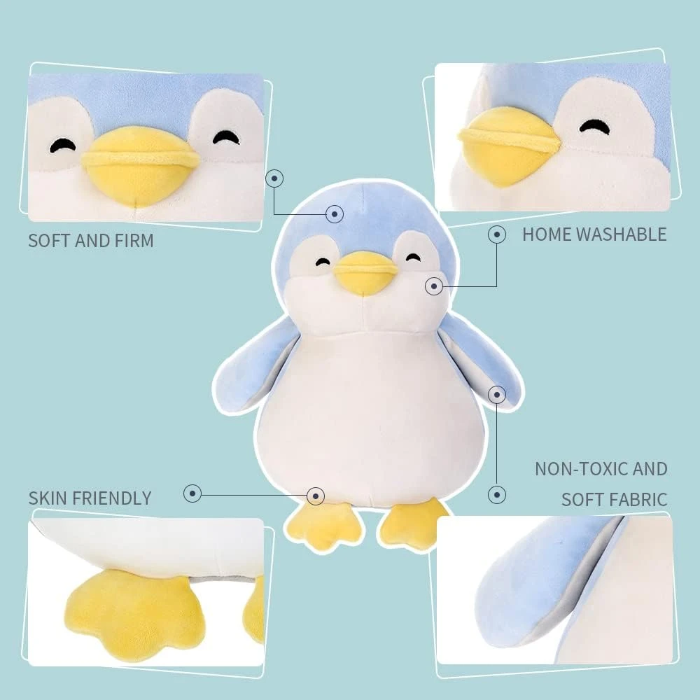 MINISO Penguin Plush Toy with Bridegroom Hat - 14.6" Cute Stuffed Animal Doll fo
