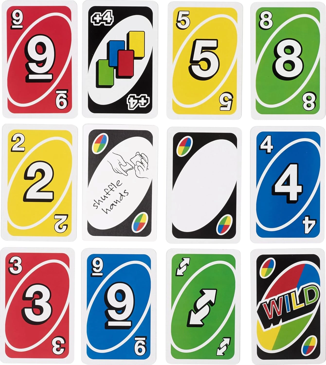 Mattel Games UNO: Classic Card Game, Multi, 8 x 3-3/4 x 81/100 in (42003)