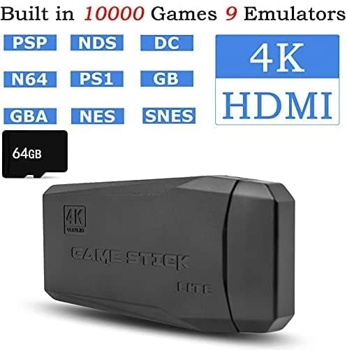 Retro Game Console with Dual Wireless Controllers Plug & Play Video Game Stick B