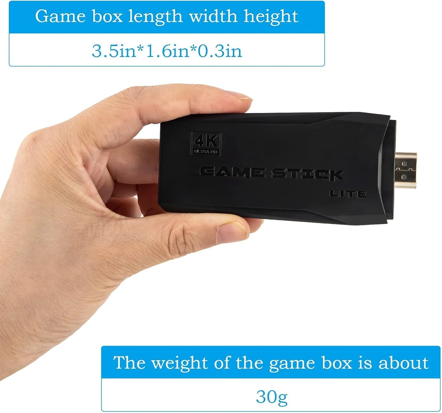 Retro Game Console with Dual Wireless Controllers Plug & Play Video Game Stick B