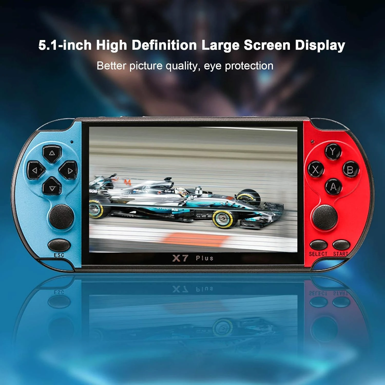 lilistore 5.1inch X7 Plus Video Game Console Handheld Game Players Double Rocker