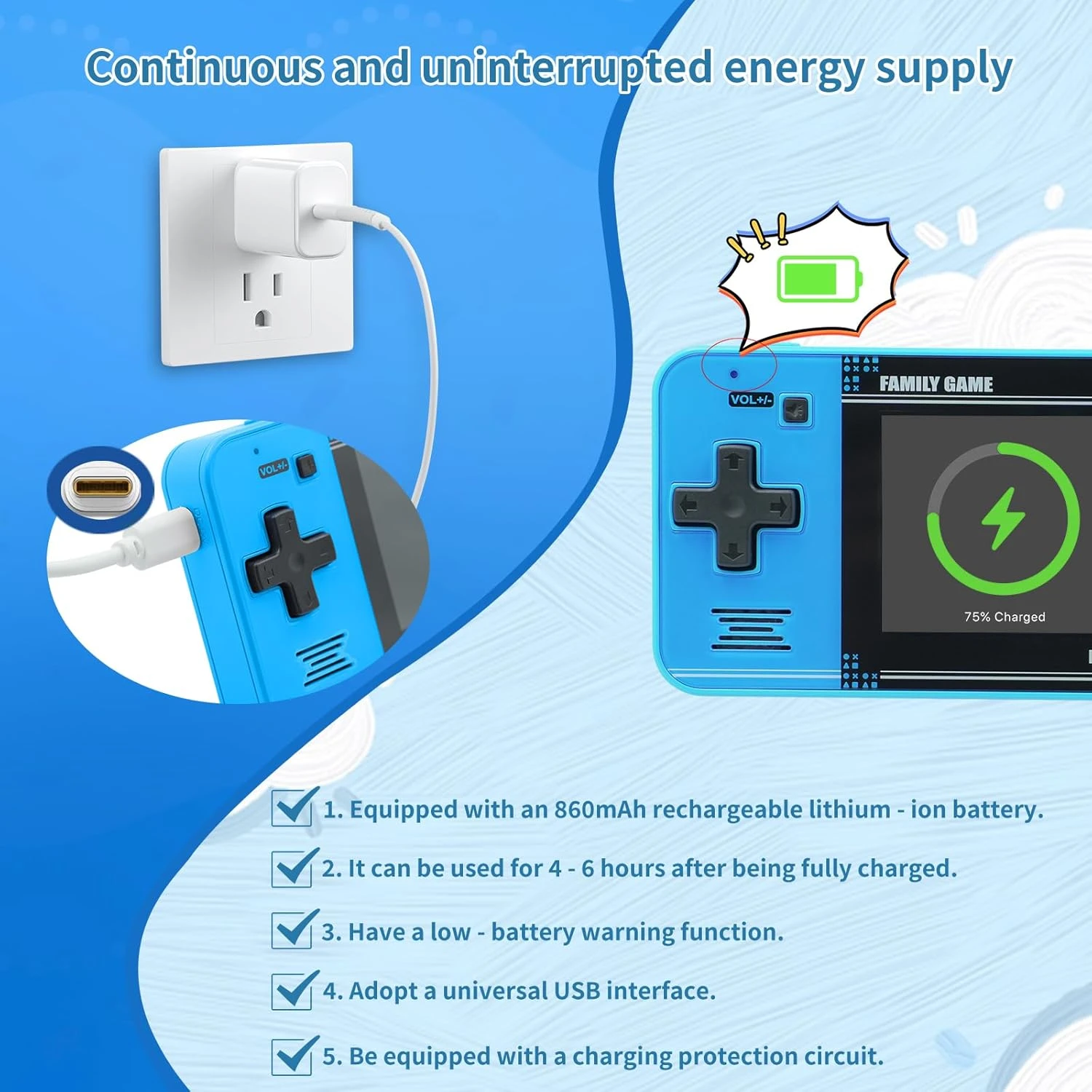 WELLST·G Handheld Game for Kids -Preloaded 220 Retro Video Games, Portable Gamin