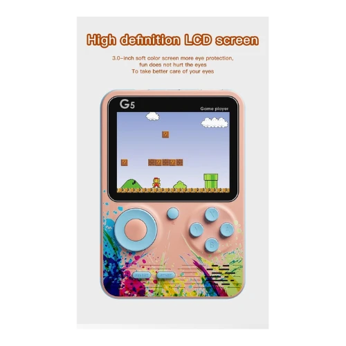 Like Star® G5 500 in 1 Retro Game Box Only for 1 Player, Handheld Classical Game