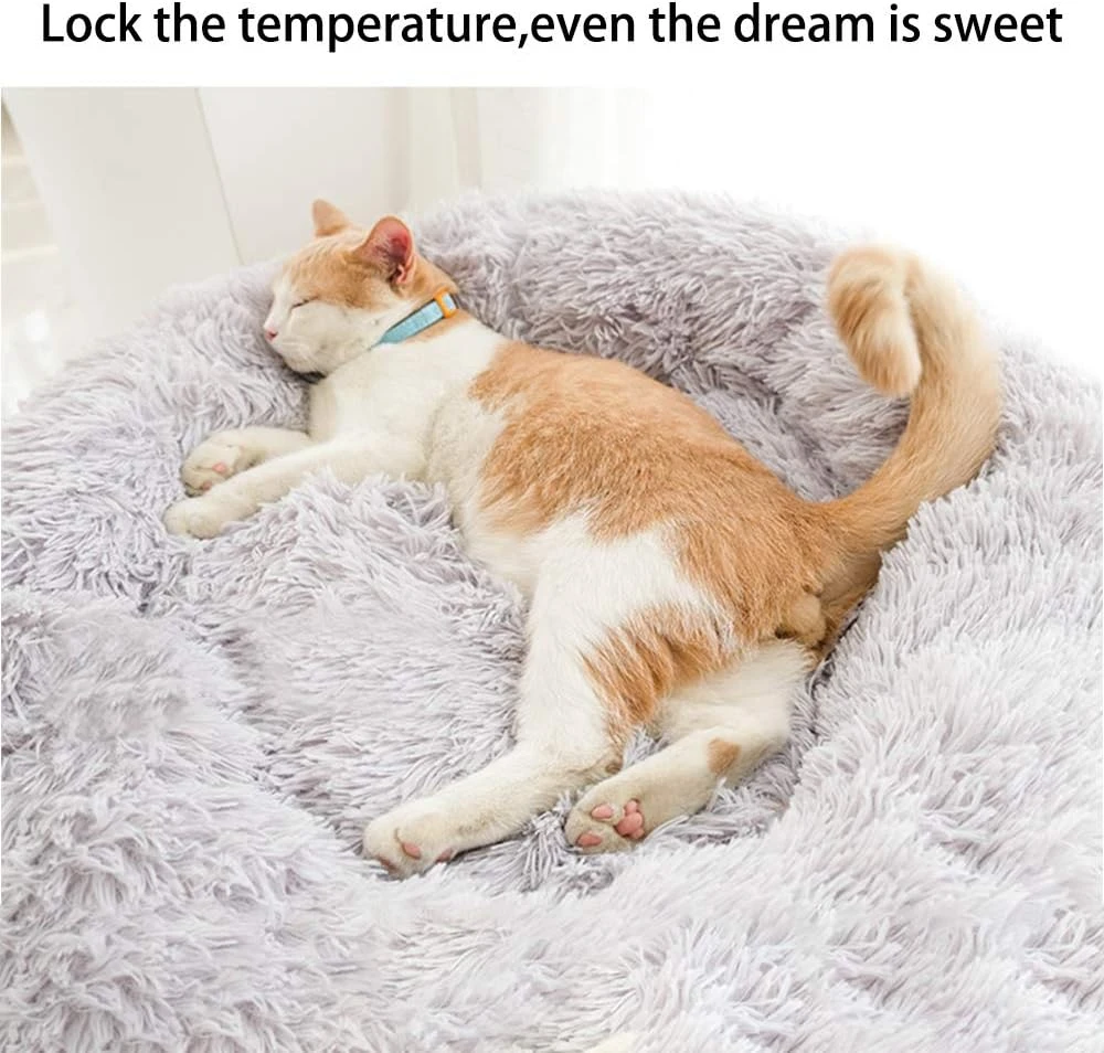 Gavenia Cat Beds for Indoor Cats -20’’x20’’ Washable Donut Cat and Dog Bed,Soft 