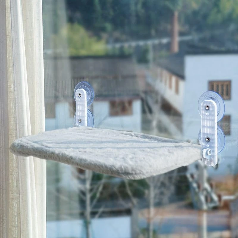 SKY-TOUCH Cat Hammock Bed & Window Perch: Foldable Cordless Pet Lounger with 4 S