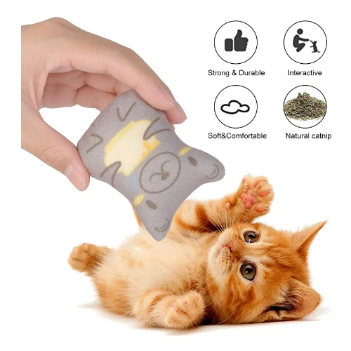 Sunscreen 5 Pack Catnip Toys, Catnip Toy Pillow, Interactive Catnip Filled Kitte