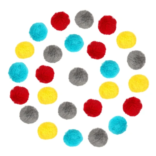 Chiwava 24PCS 1.8" Catnip Furry Cat Toys Ball Soft Pom Pom balls Kitten Chase Qu
