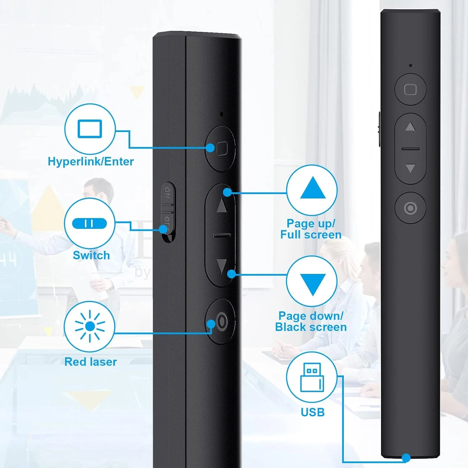 KTPYRP Wireless PowerPoint Remote Presentation Clicker - Clicker for Powerpoint 