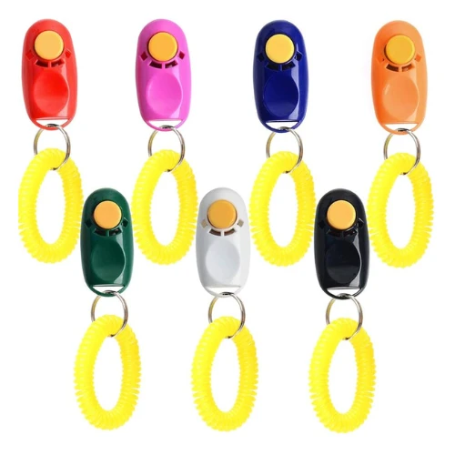 Dog Training Clicker Click Button Trainer Pet Cat Puppy Obedience Aid Wrist Asso