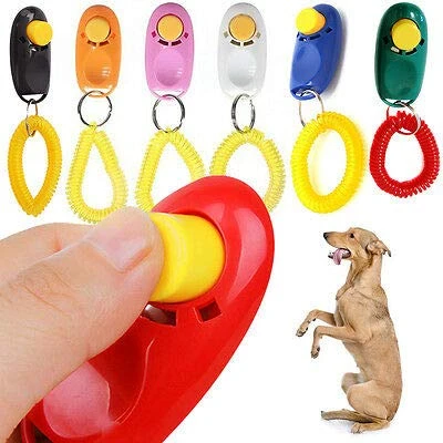 Dog Training Clicker Click Button Trainer Pet Cat Puppy Obedience Aid Wrist Asso