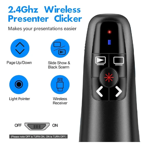 Kinizuxi 2-in-1 Type USB C Presentation Clicker for PowerPoint Presentations, 2.