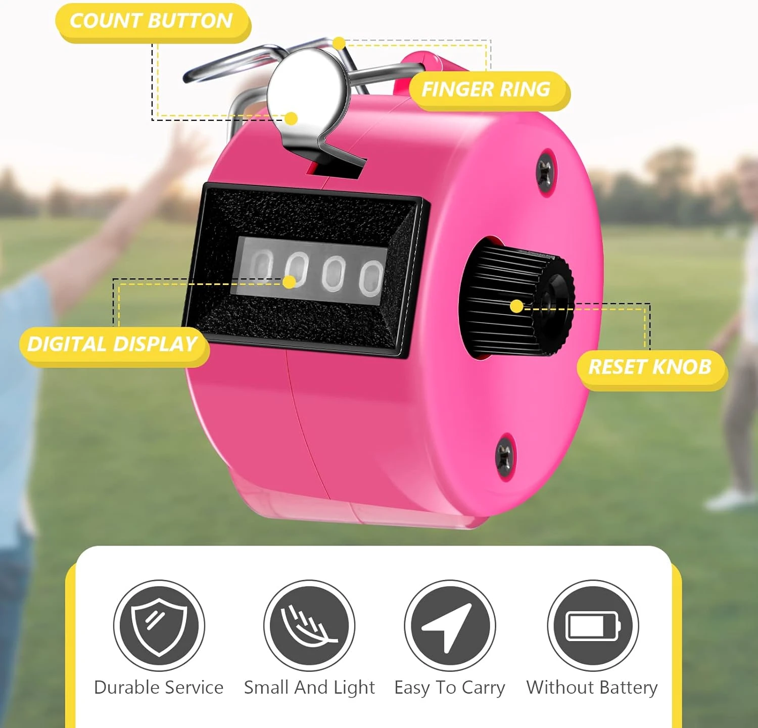 TOODOO 6 Pack Hand Tally Counter 4 Digit Mechanical Palm Click Counter Plastic H